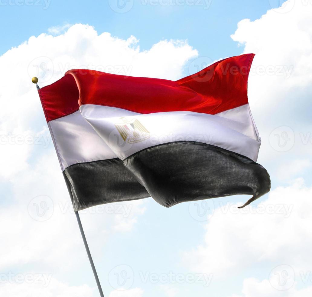 Flying Flag of Egypt photo