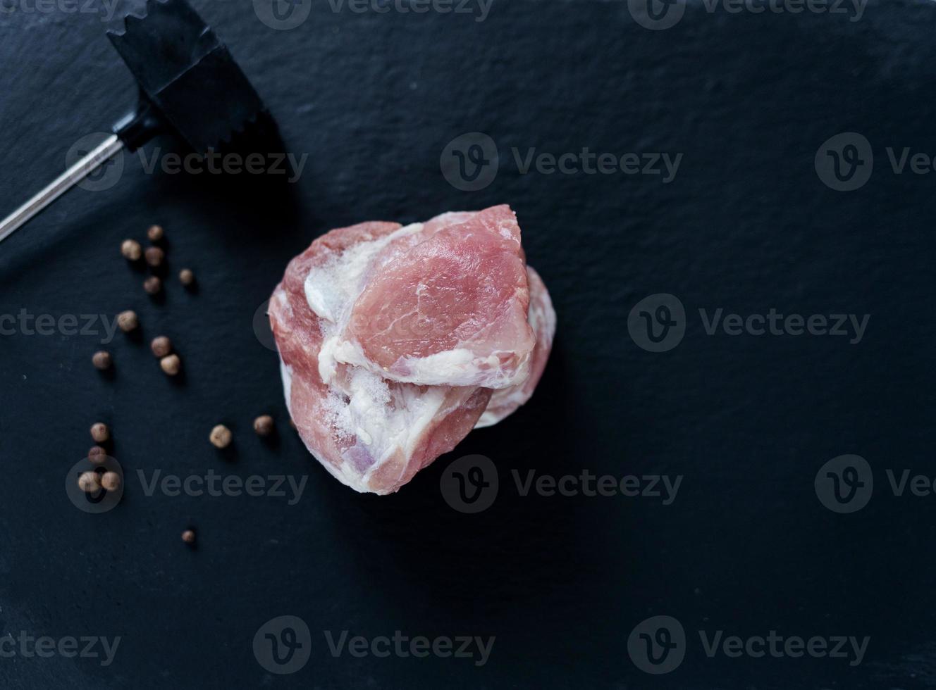 Frozen raw pork photo