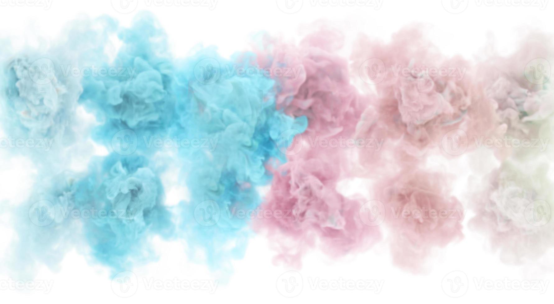 Magic pastel color puffs of smoke. 3D render abstract fog background photo