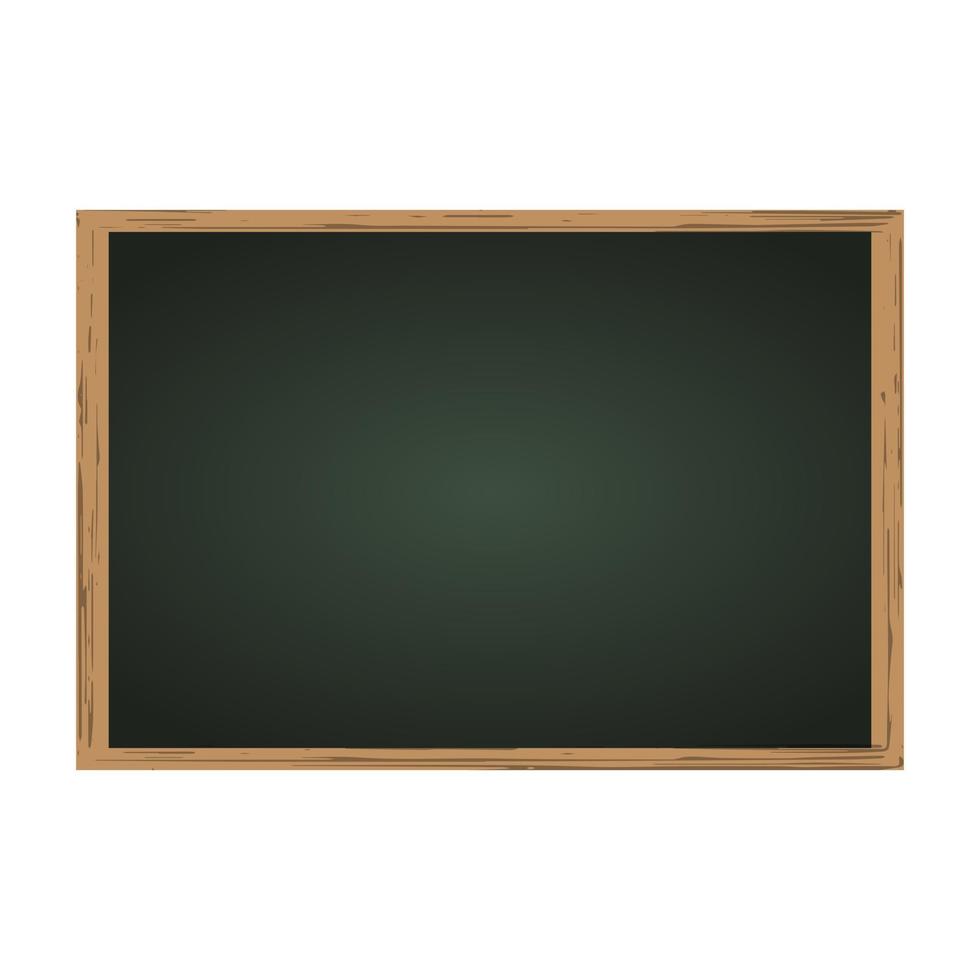 Realistic green chalkboard with wooden frame isolated on white background. vector
