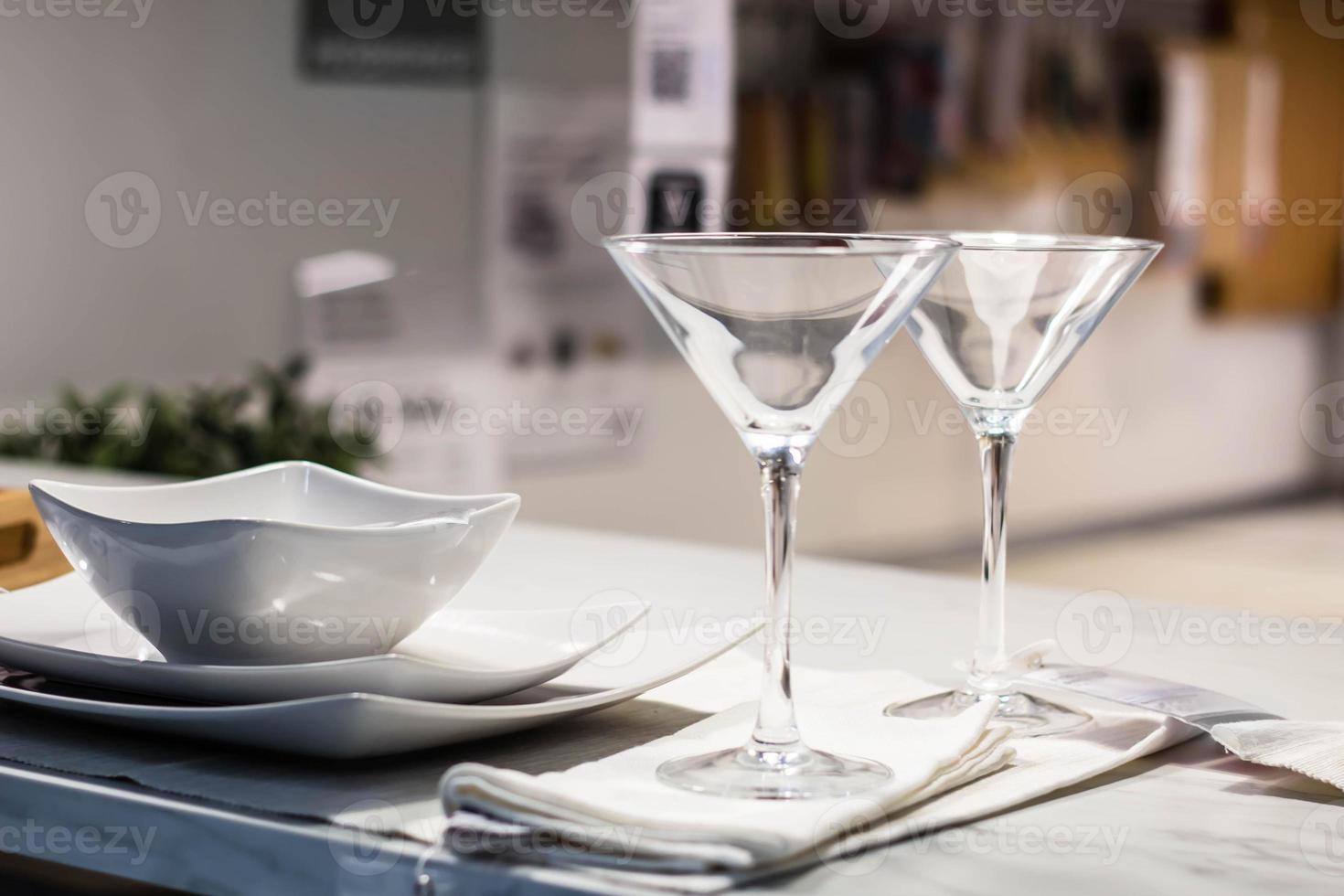 empty bowls, plates, cups and glasses photo