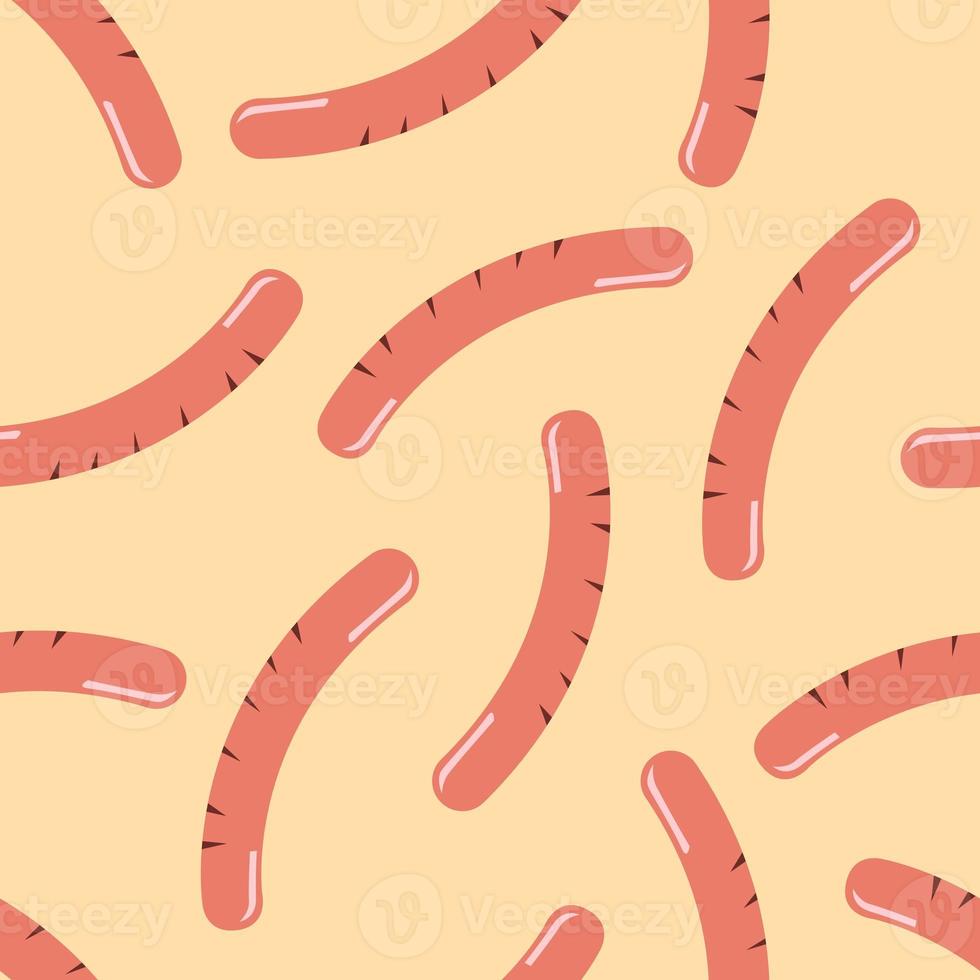 Seamless pattern with sausages photo
