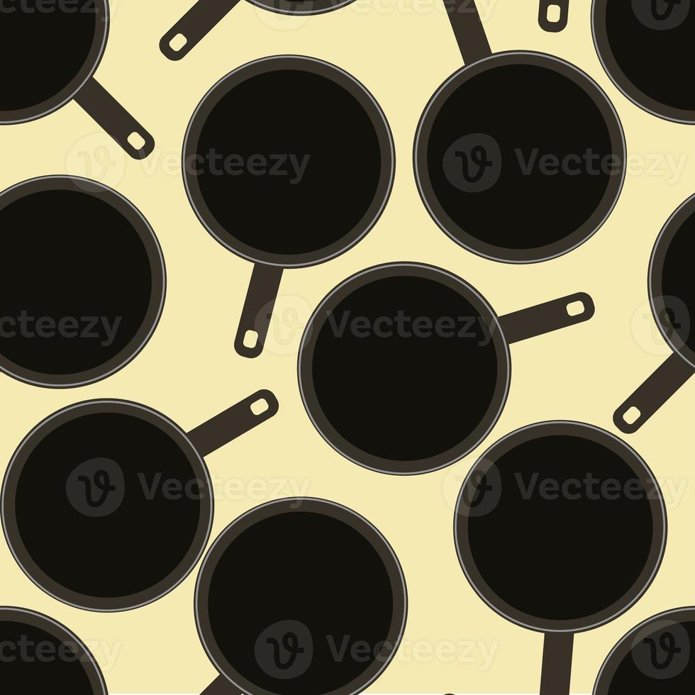 Seamless pattern with frying pans photo