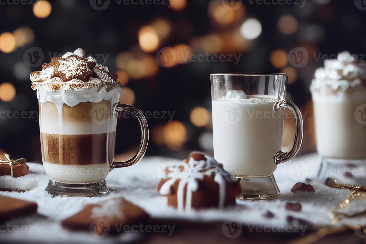 3d illustration of festive coffees, christmas, thanksgiving, halloween photo