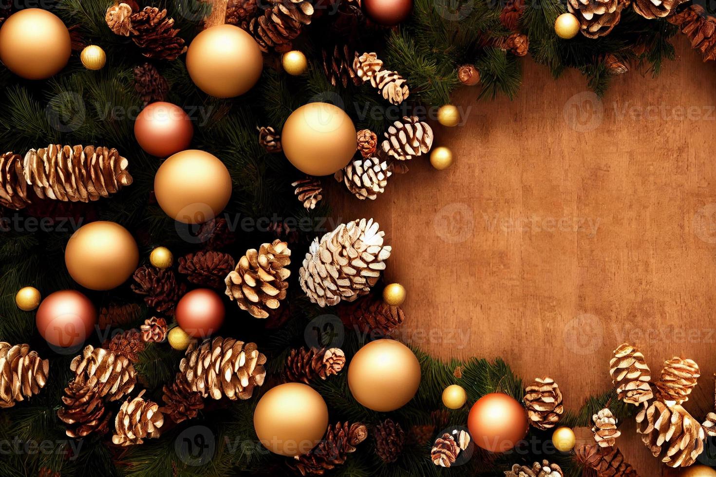 3d illustration of copy space, place holder with christmas decoration photo