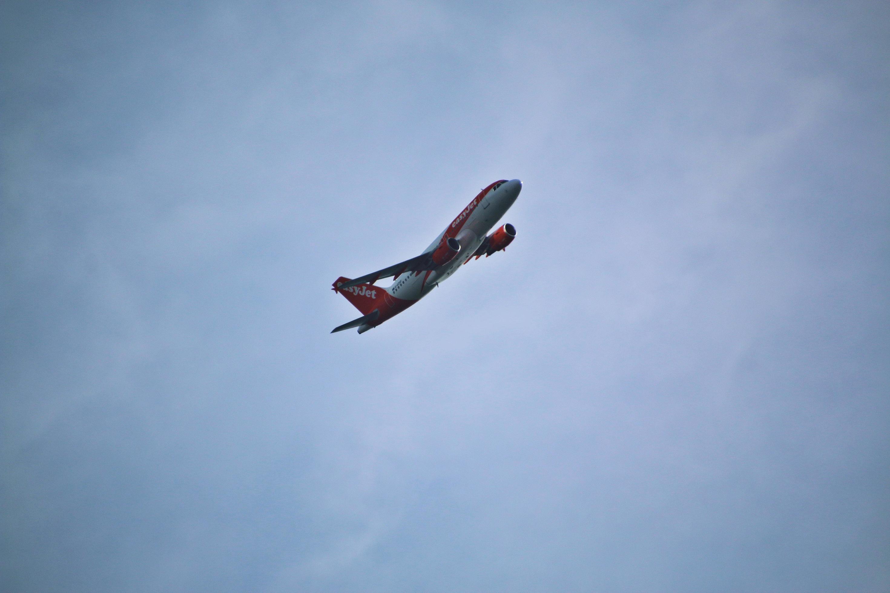 Manchester in the UK in October 2022. A Plane taking off from