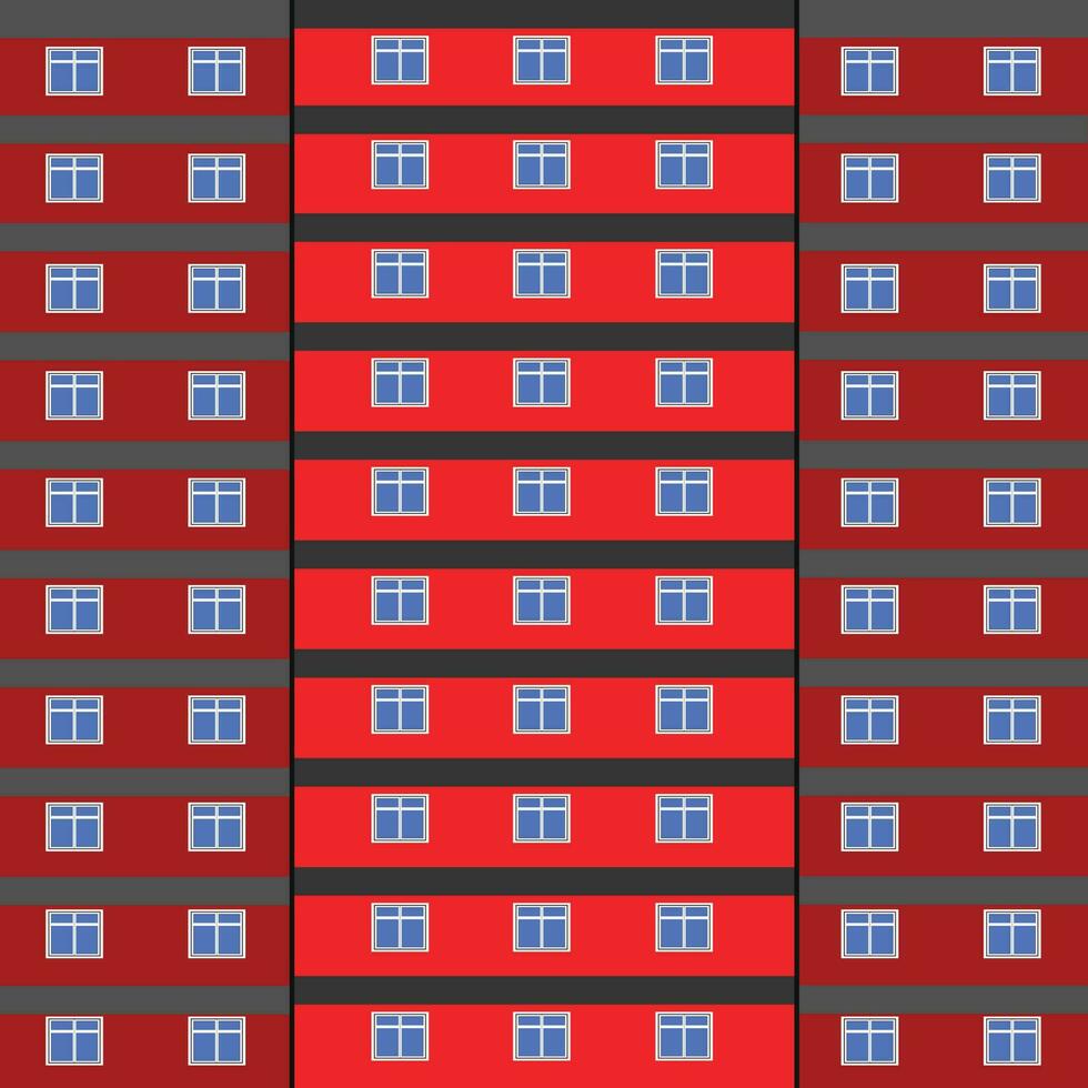 illustration building with red color vector