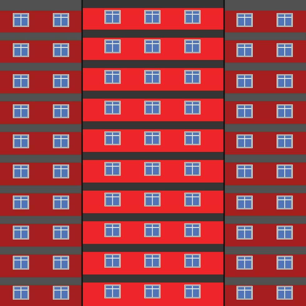 edificio de ilustración con color rojo vector