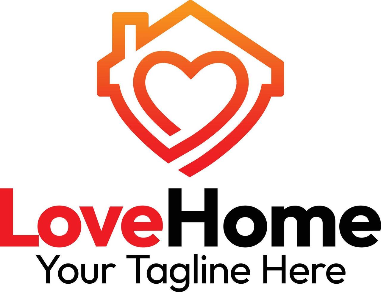 amor a casa - logotipo del corazón vector