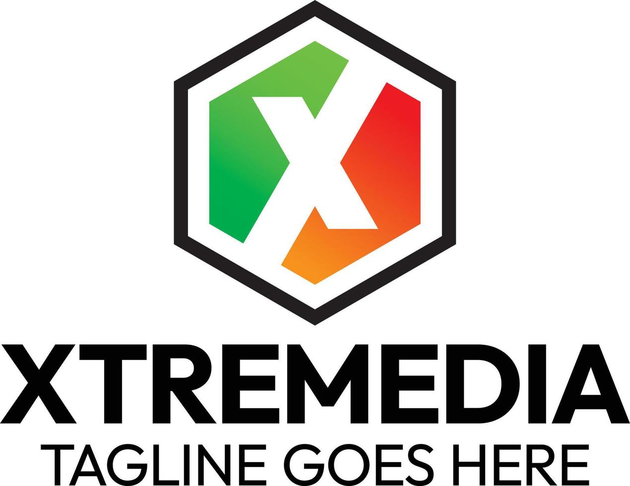 logotipo de la letra x - xtreme media vector