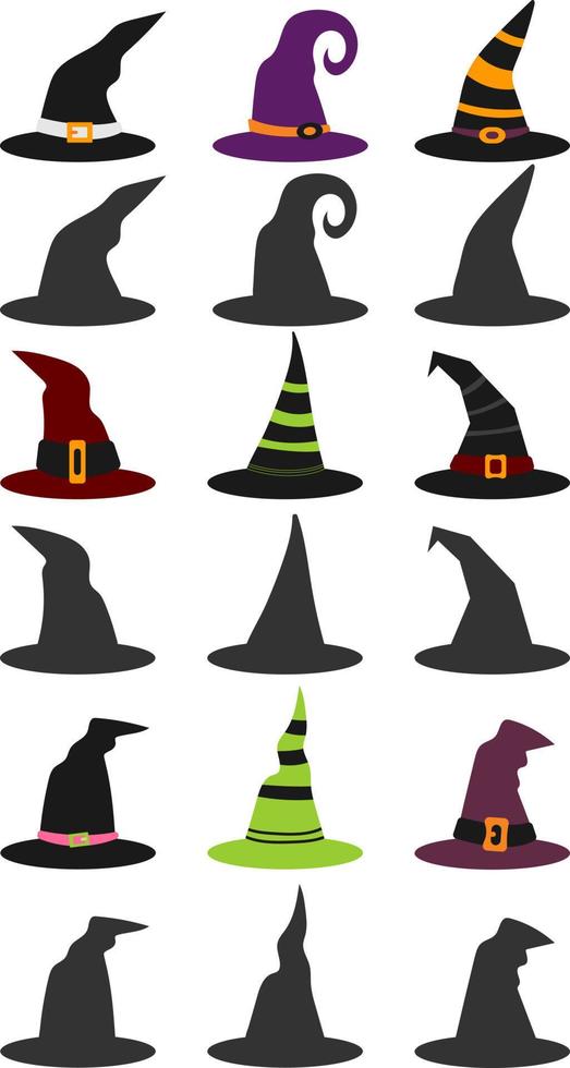 witch hats and their shadows vector