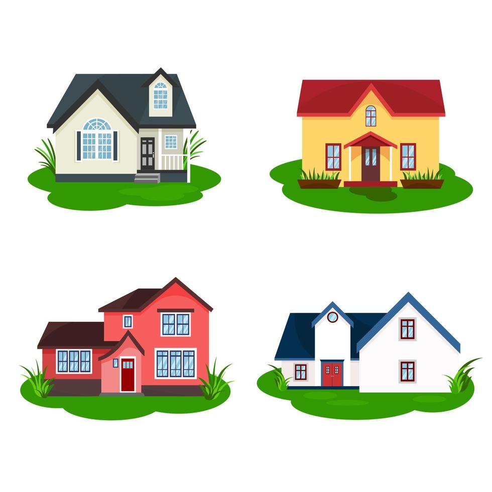 Set of modern houses vector