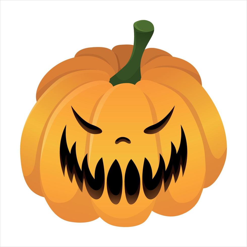 una calabaza con una sonrisa espeluznante. cara de miedo. linterna de calabaza. jack o linternas. Víspera de Todos los Santos. vector