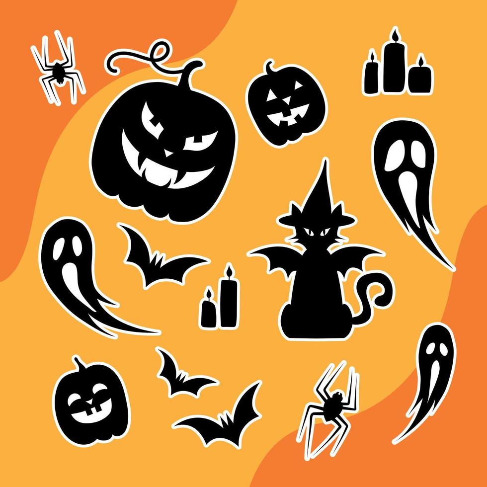 conjunto de pegatinas de halloween. conjunto de iconos de Halloween. ilustración vectorial vector