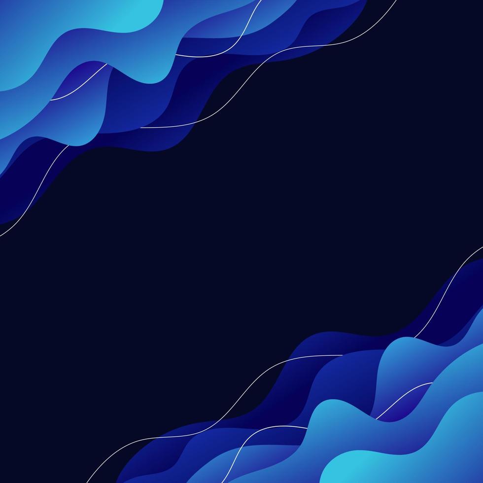 Blue Abstract Background. Blue Waves. Square wallpaper. Gradient. White lines. Pattern. vector