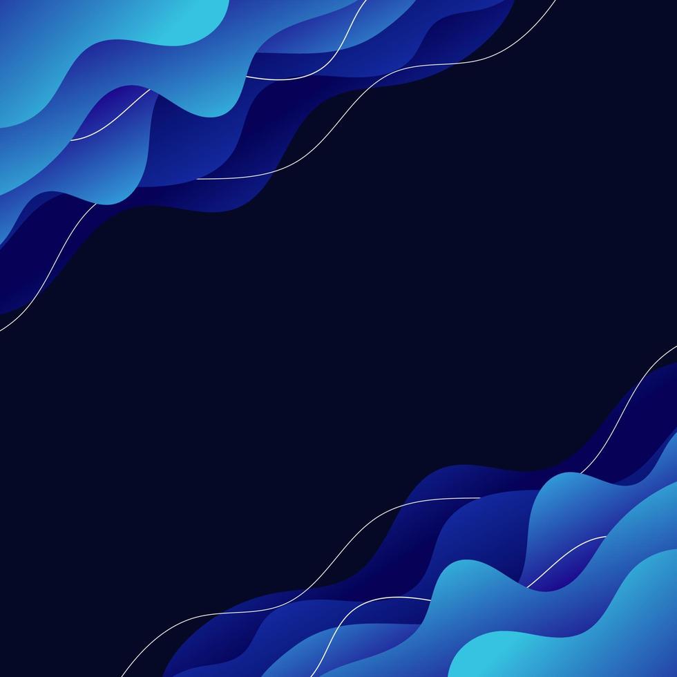 fondo abstracto azul. olas azules. papel pintado cuadrado. degradado. líneas blancas. patrón. vector