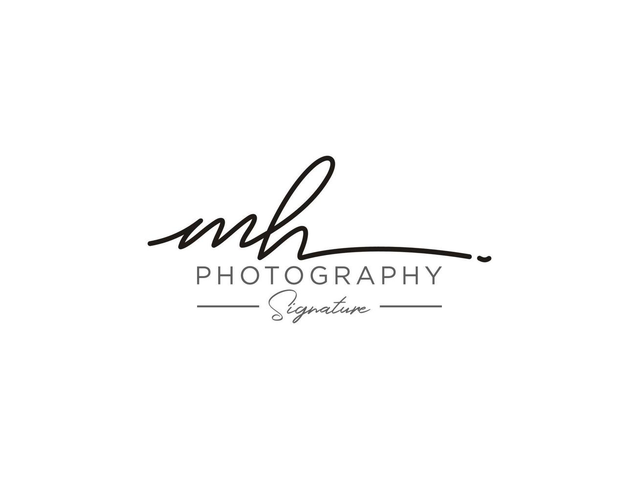 Letter MH Signature Logo Template Vector