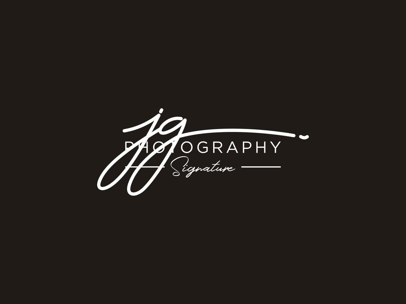 Letter JG Signature Logo Template Vector