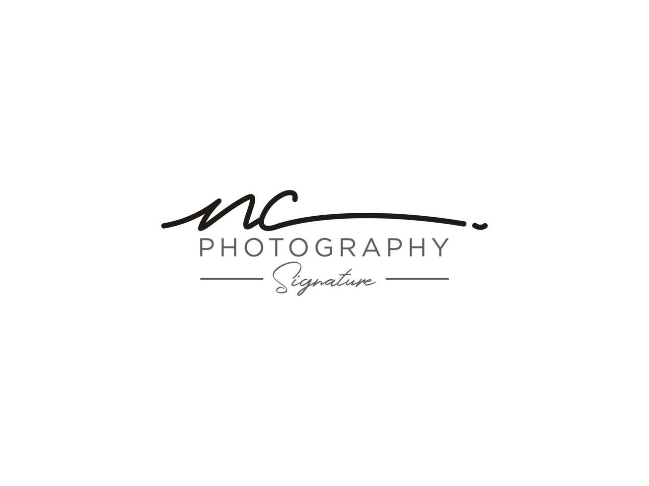 Letter NC Signature Logo Template Vector