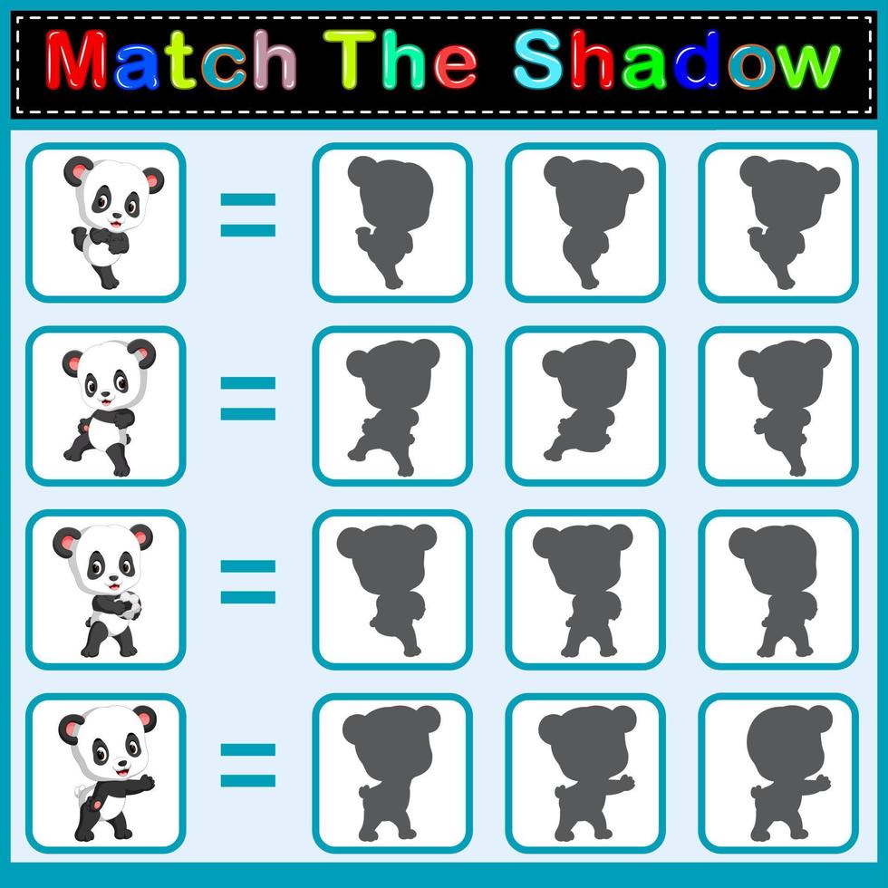Find the correct shadow of the panda vector