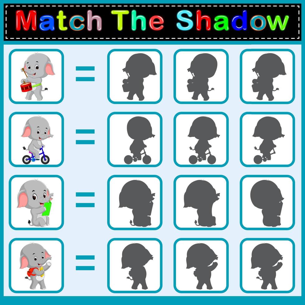 Find the correct shadow of the elephant vector