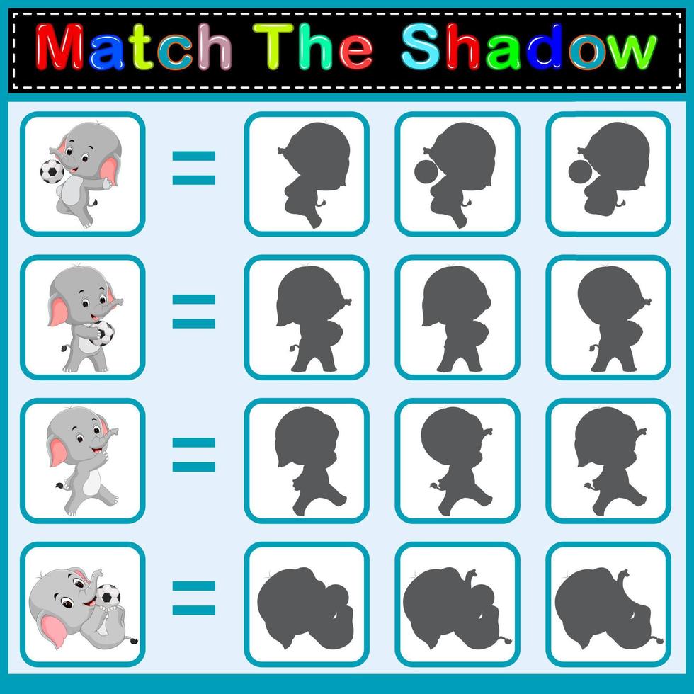 Find the correct shadow of the elephant vector