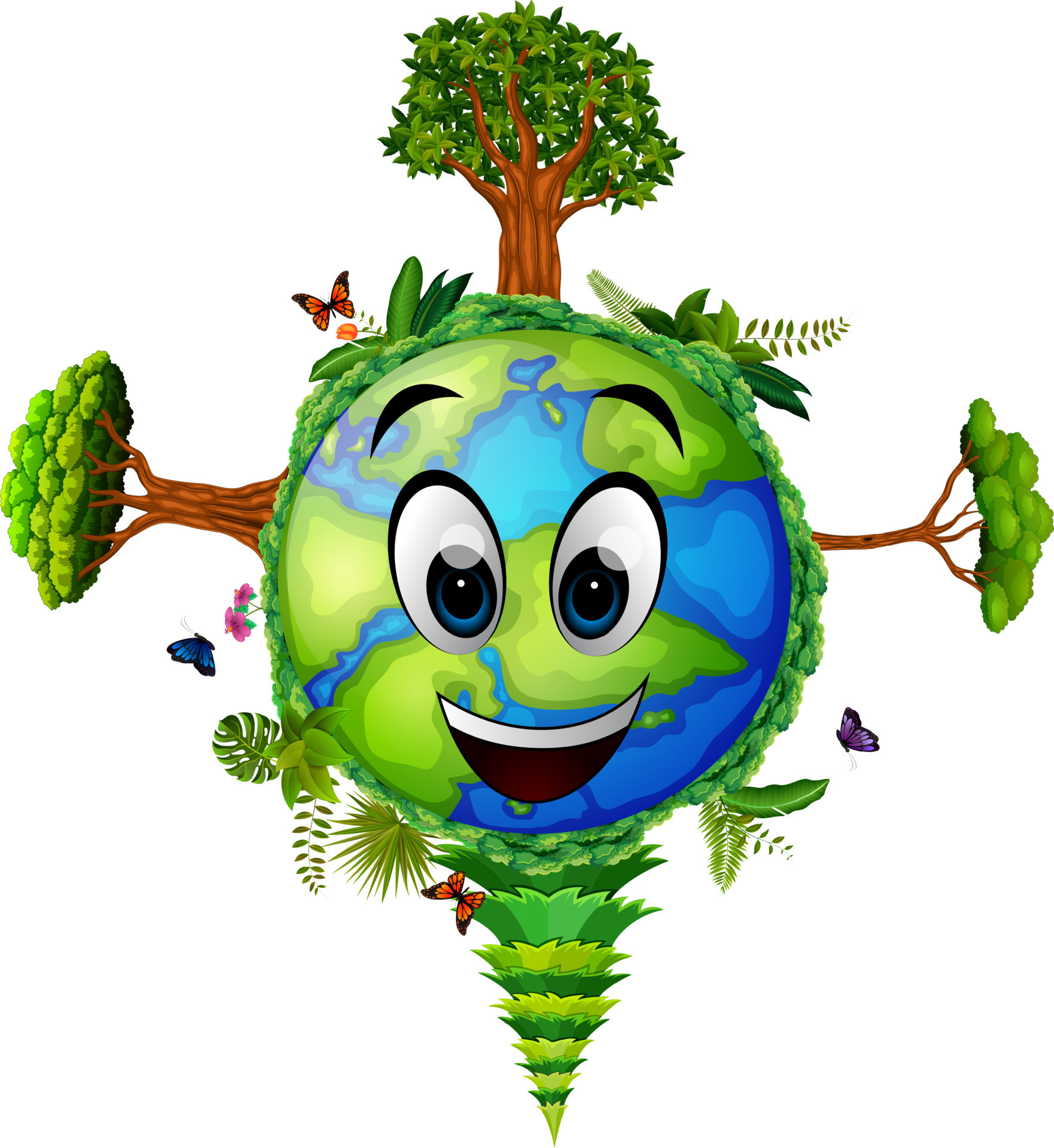 Earth and many green trees 12848188 Vector Art at Vecteezy