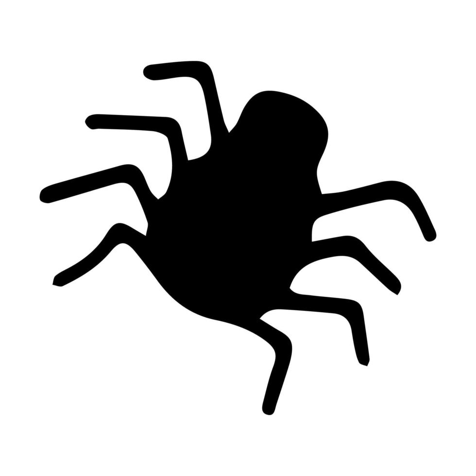 Spider silhouette doodle style vector illustration isolated on white