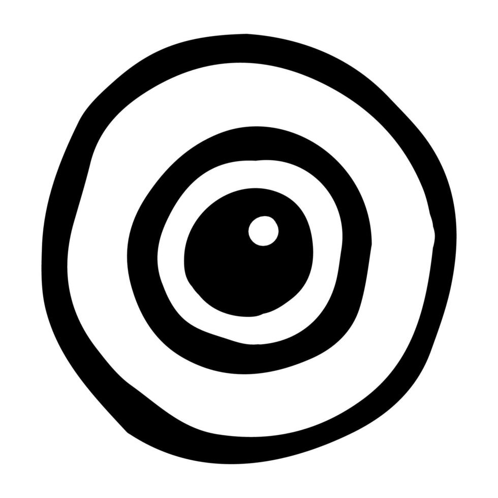 Eye ball doodle style vector illustration isolated on white