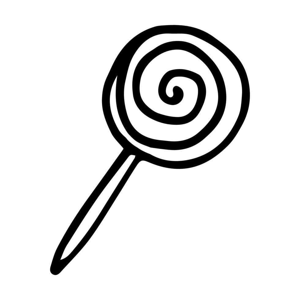 Spiral lollipop doodle style vector illustration isolated on white