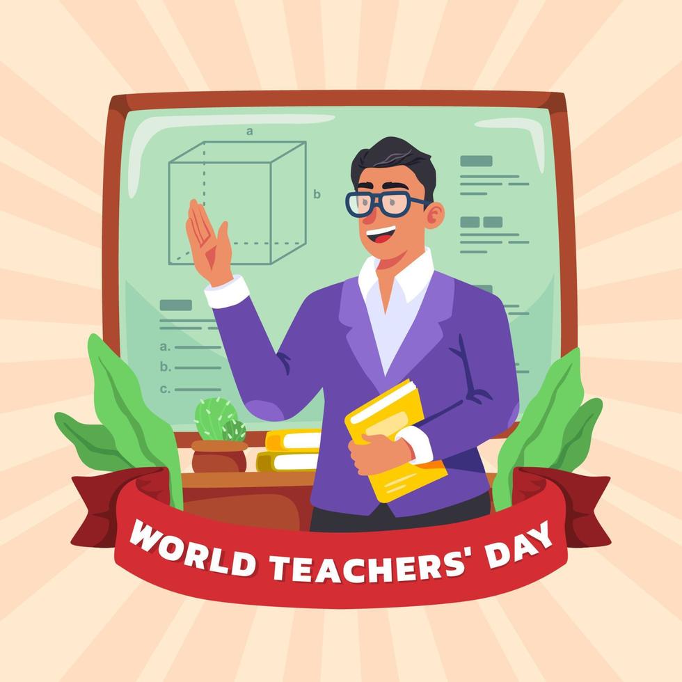 World Teacher Day Concept vector