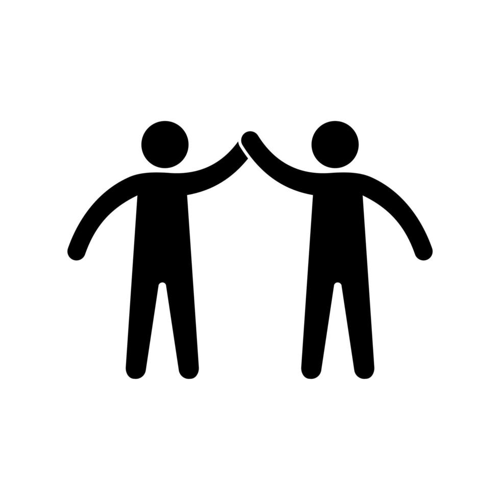 Two man greeting vector icon