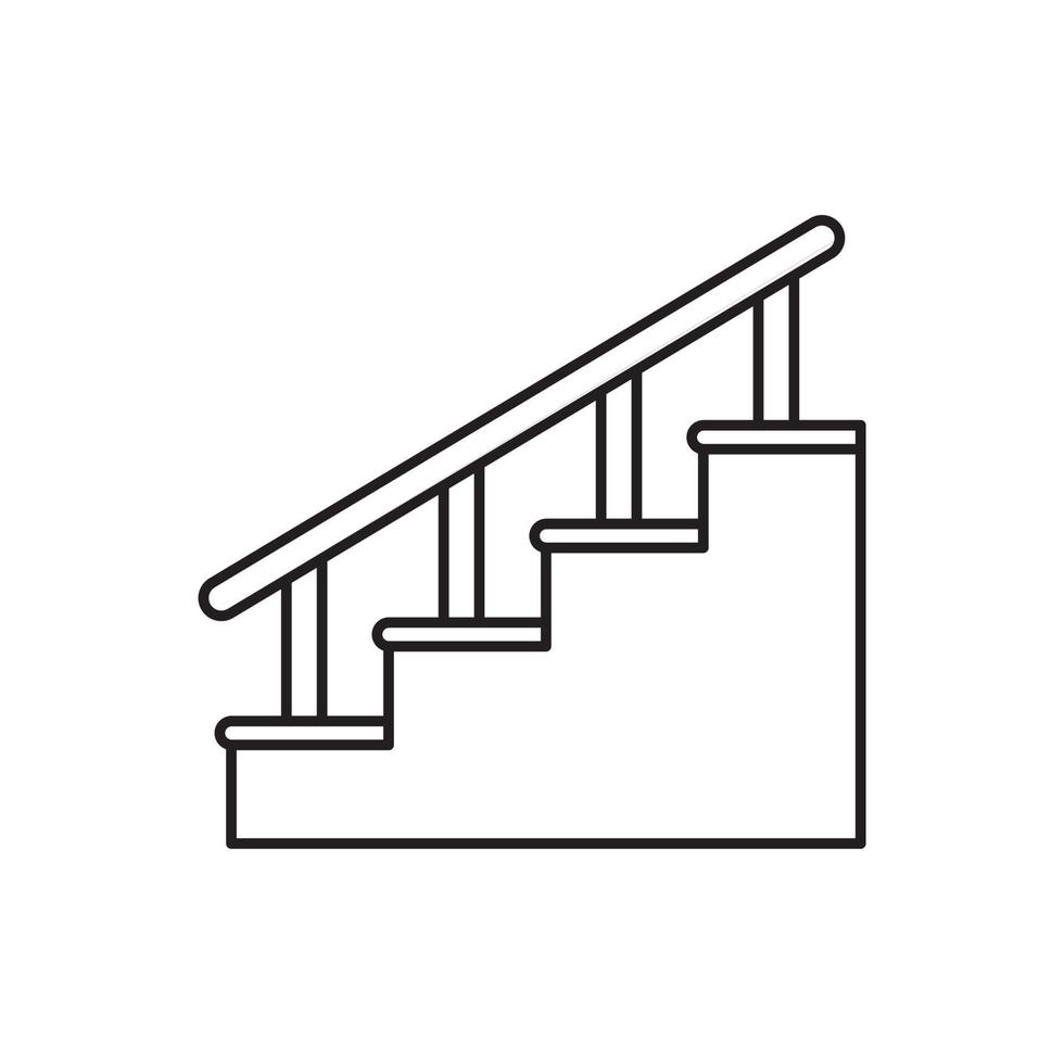 icono de contorno de casa de escaleras vector