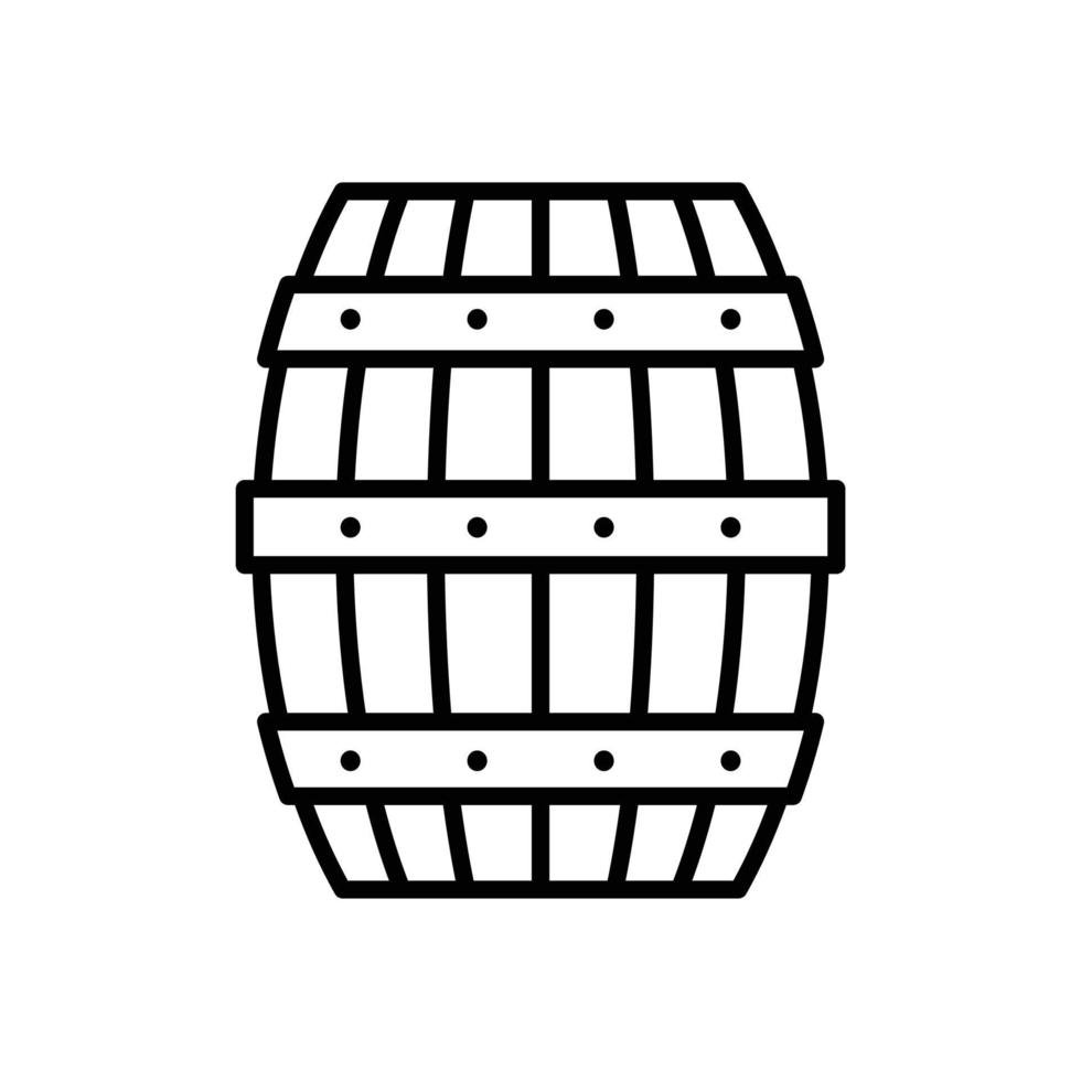 wooden barrel line icon vector