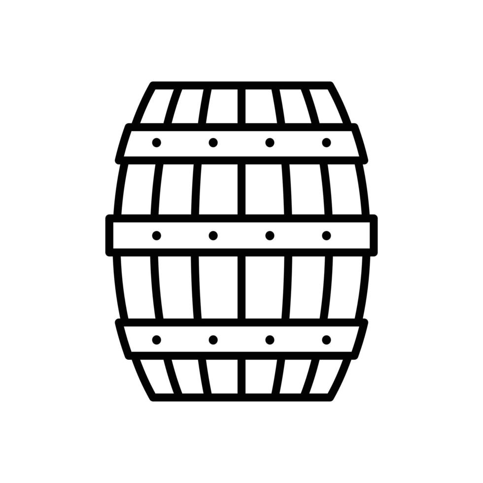 wooden barrel line icon vector