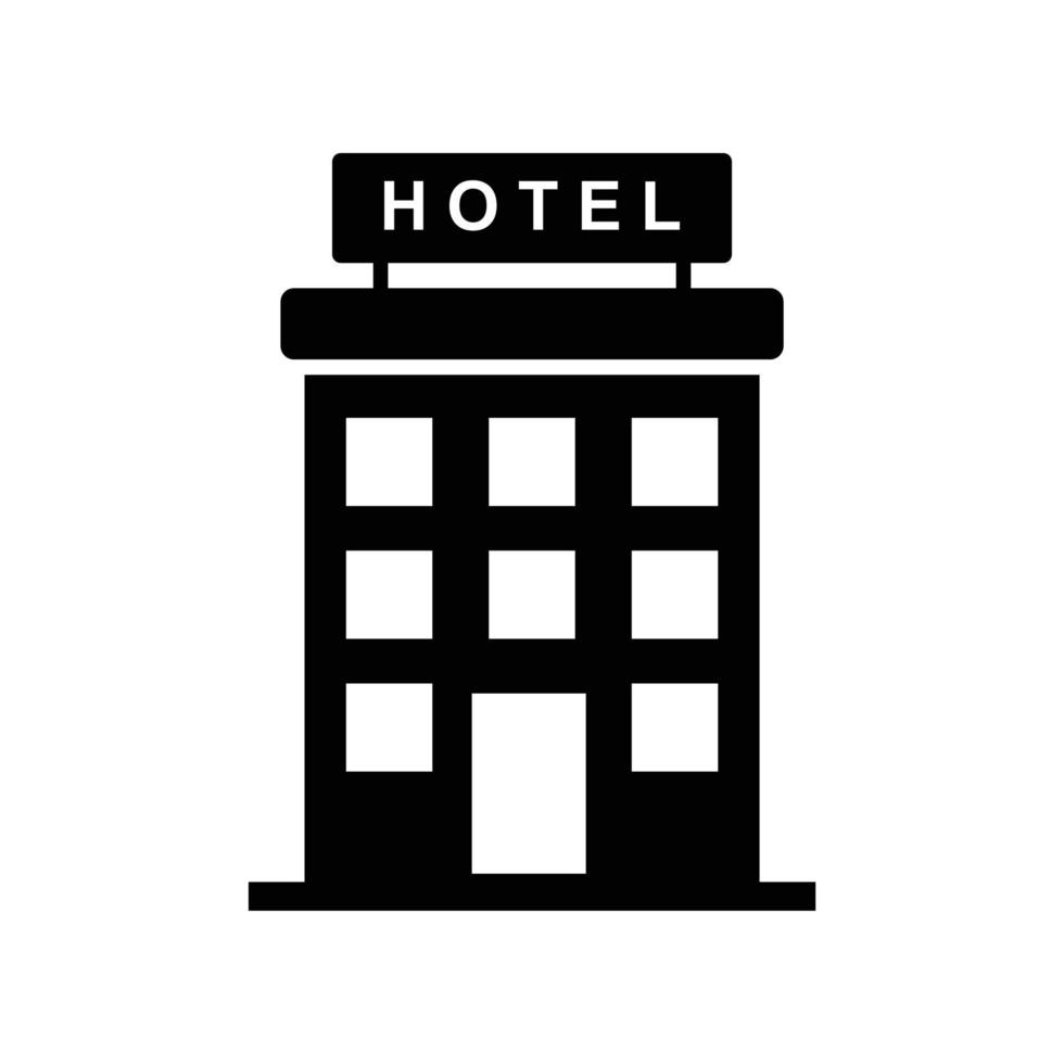 icono plano del edificio del hotel vector