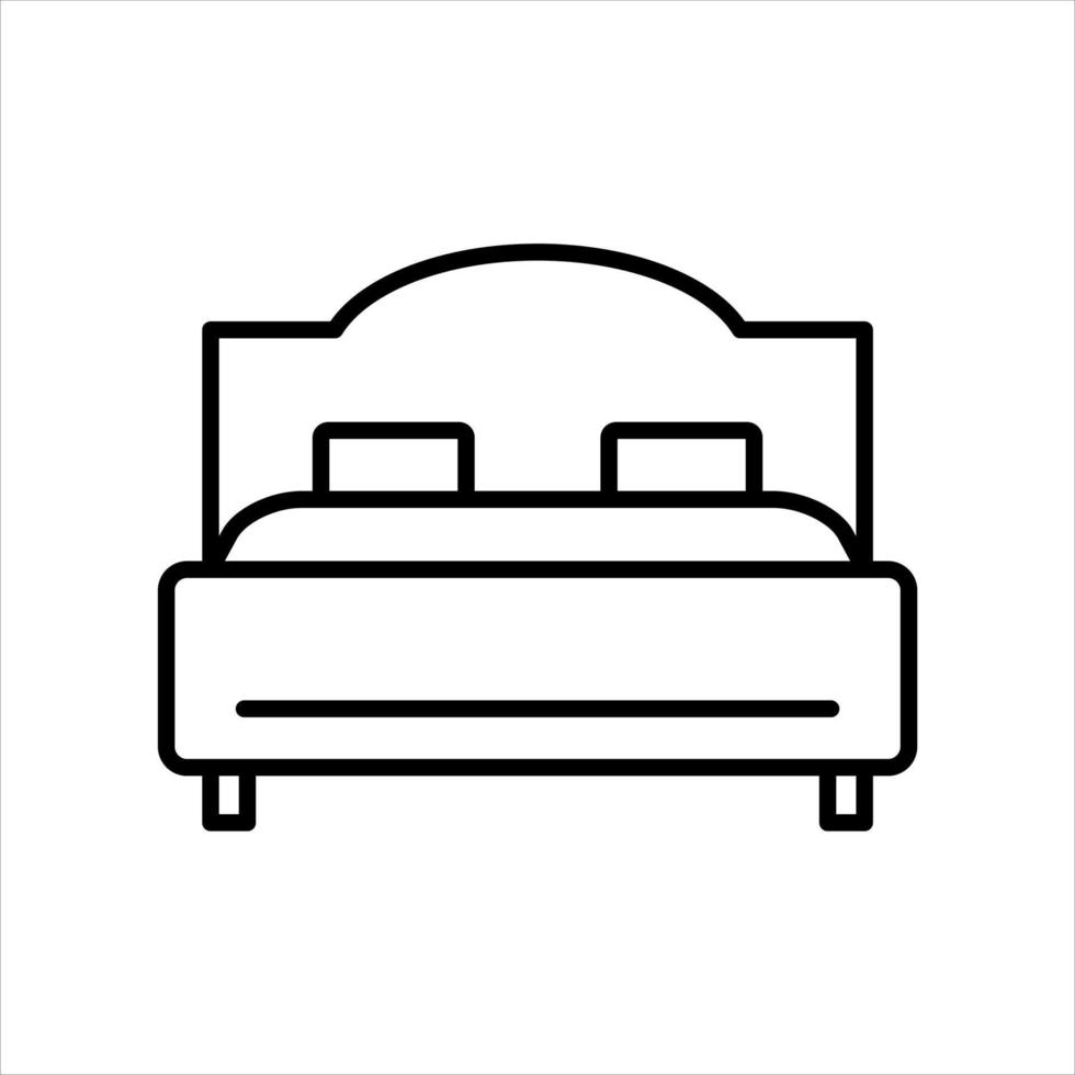 outline bed outline icon vector