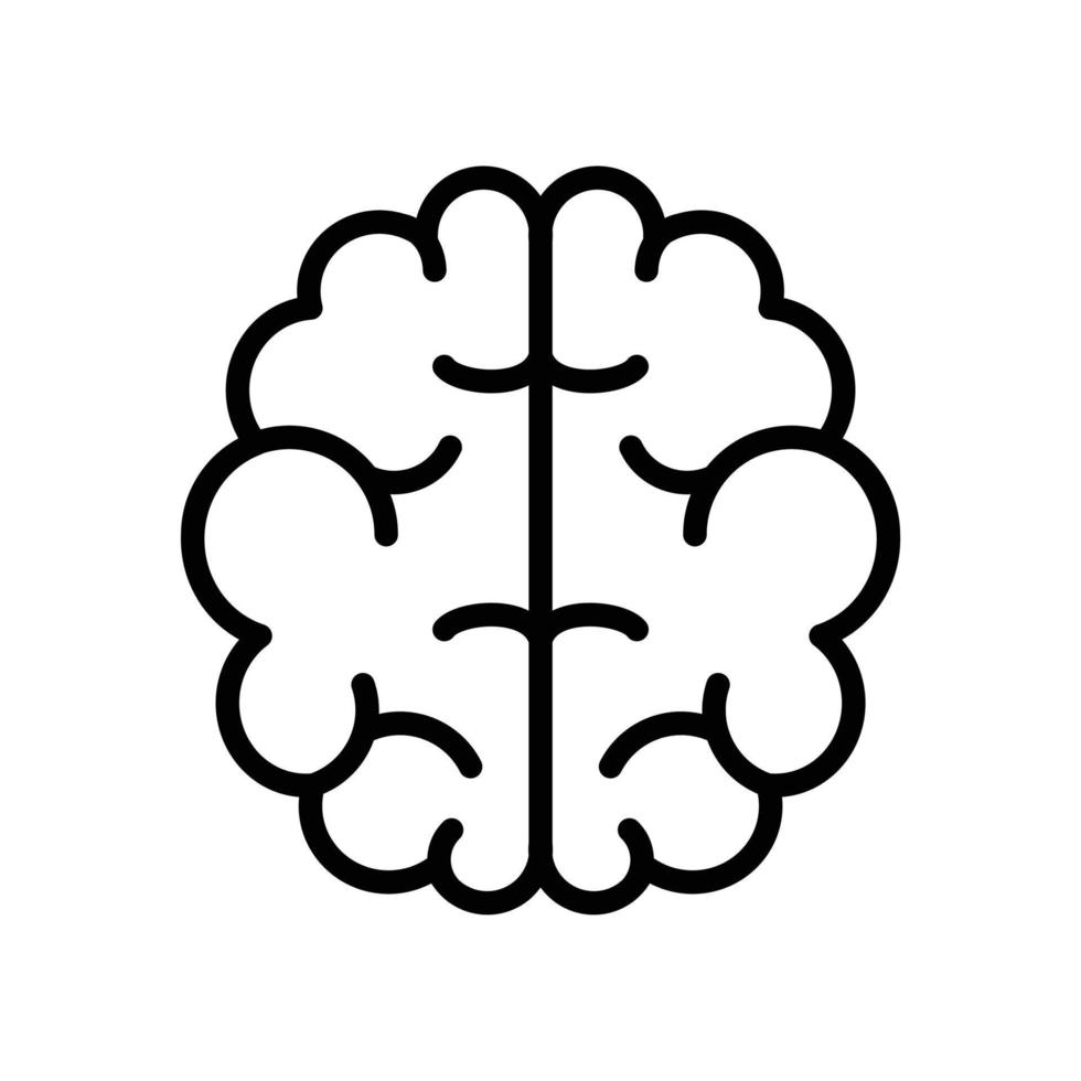 brain outline icon vector