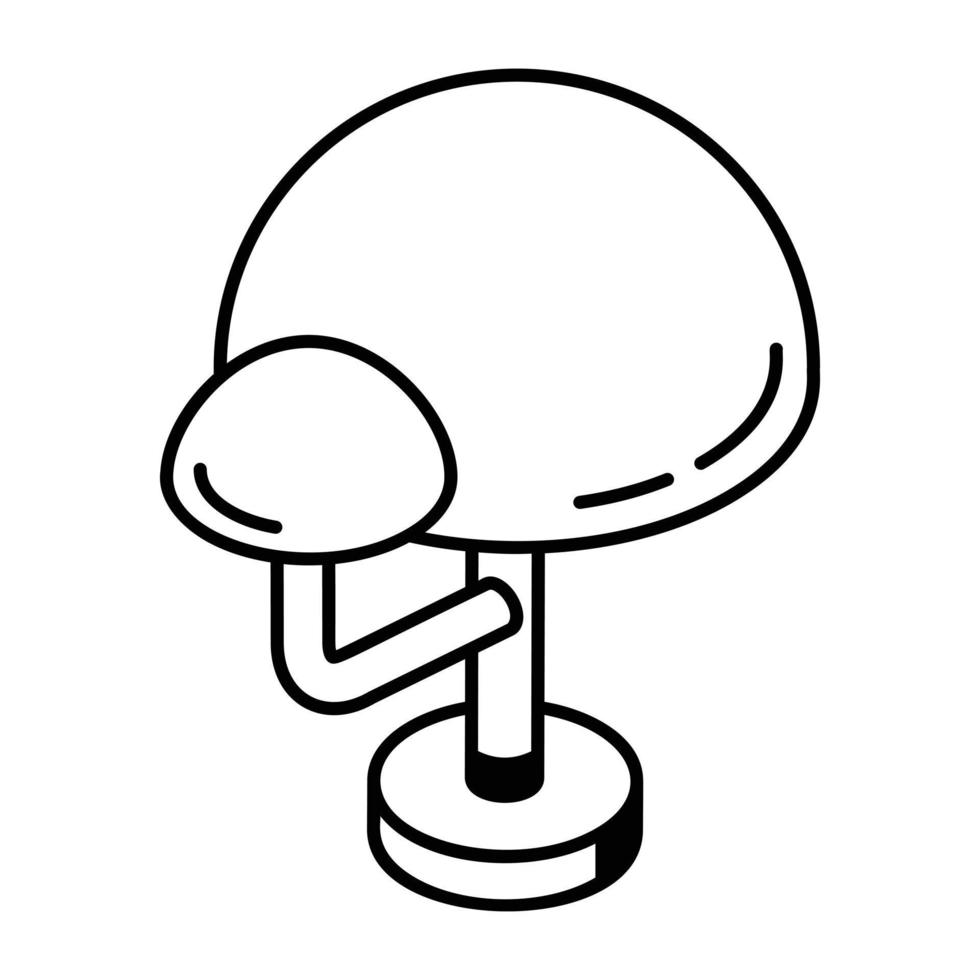 A linear isometric icon of round tree vector