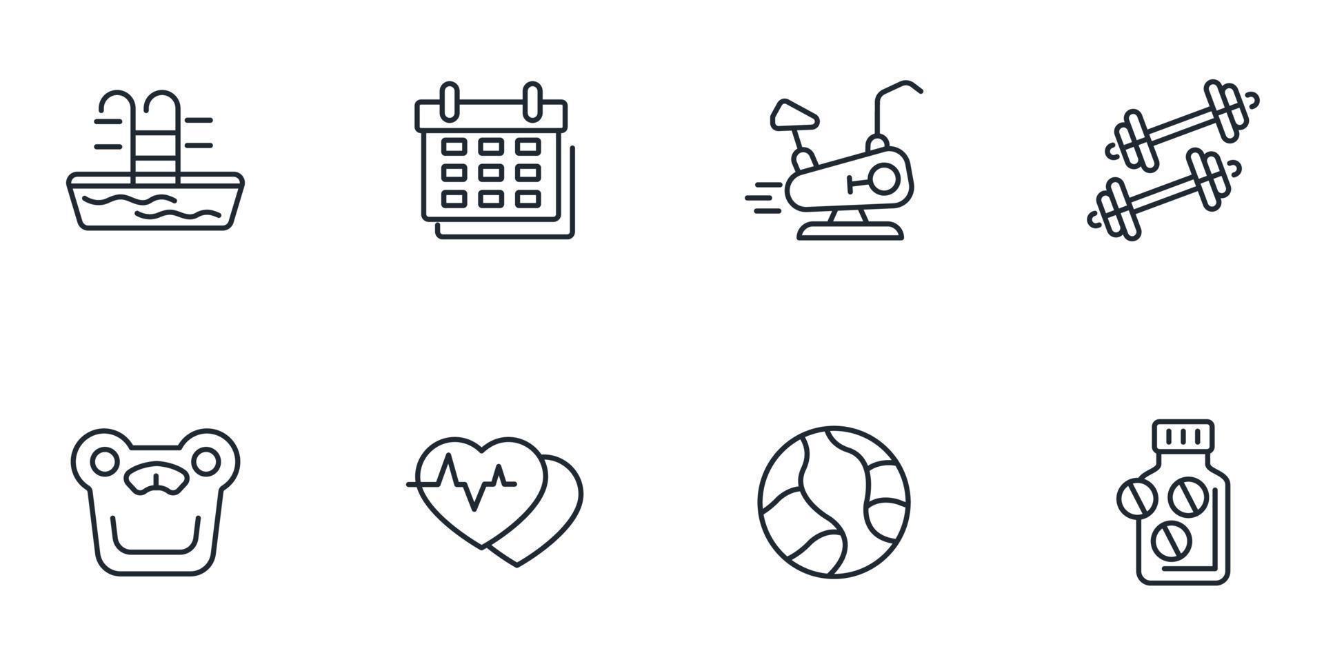 fitness icons set . fitness pack symbol vector elements for infographic web