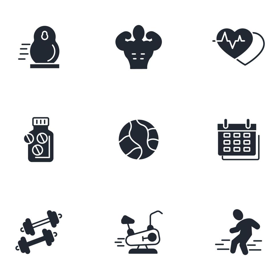 fitness icons set . fitness pack symbol vector elements for infographic web