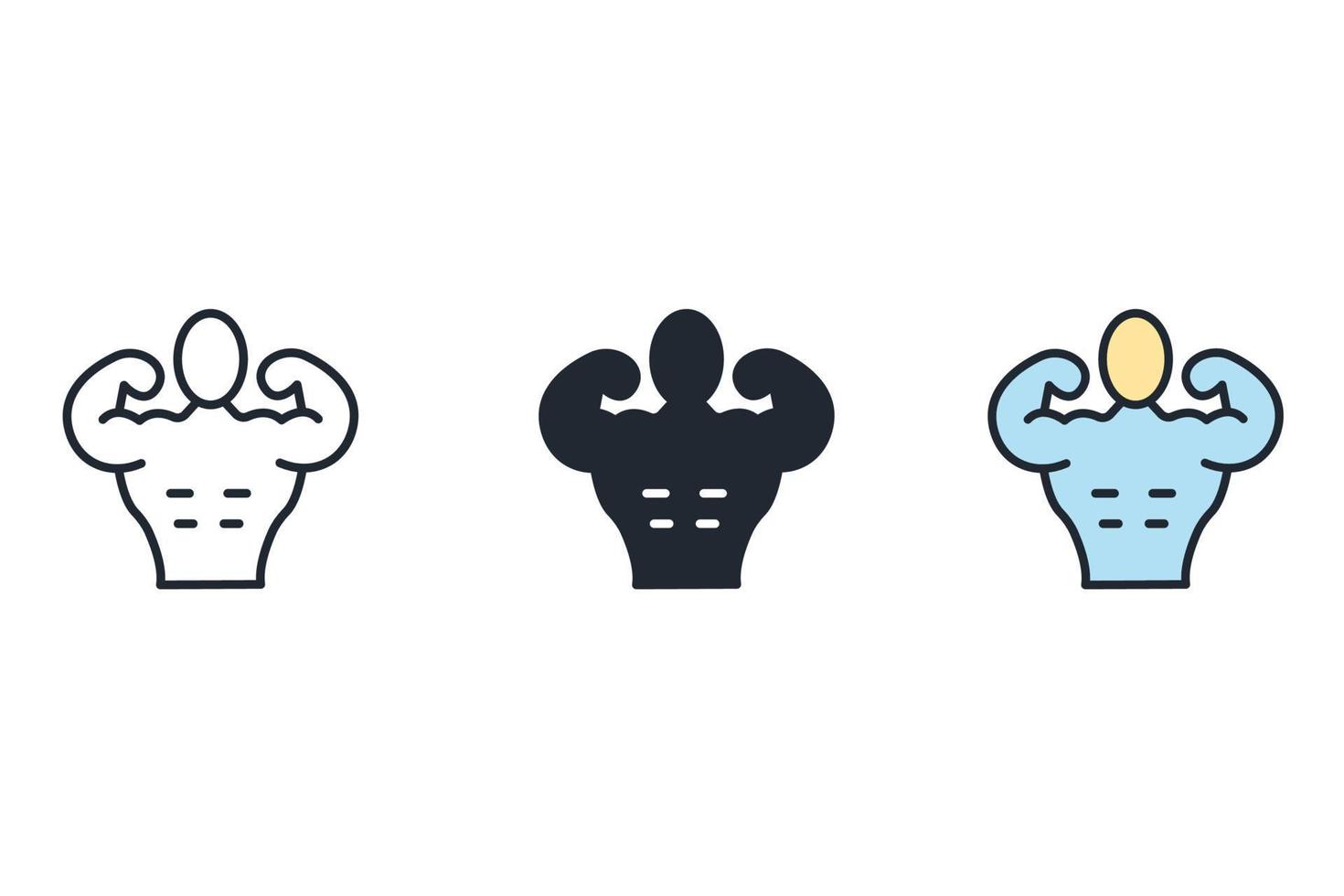 Body building icons  symbol vector elements for infographic web