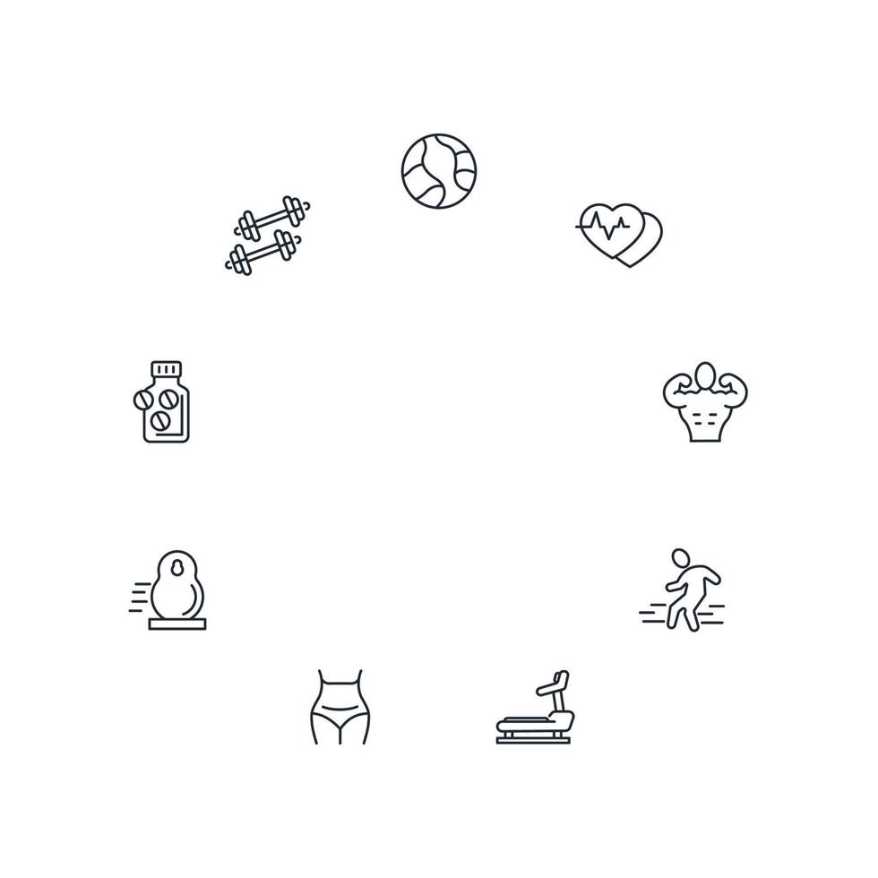 fitness icons set . fitness pack symbol vector elements for infographic web