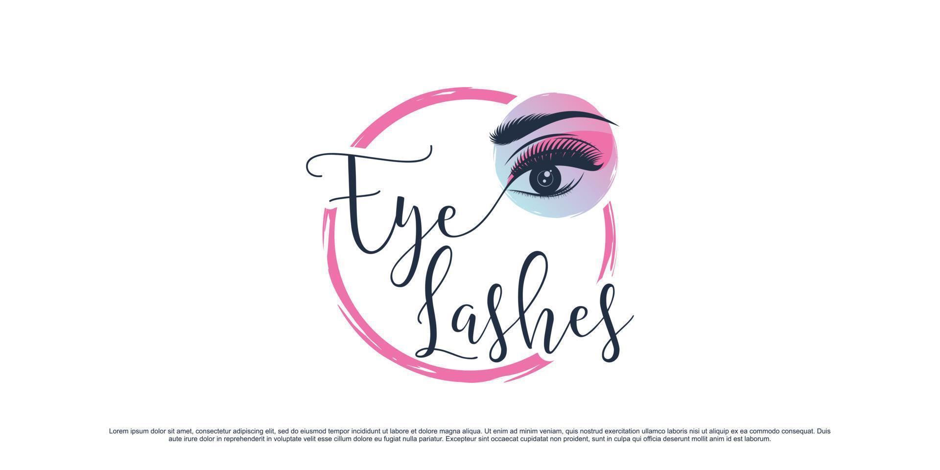 Beauty eyelashes extension logo design for makeup studio with unique concept and creative element vector