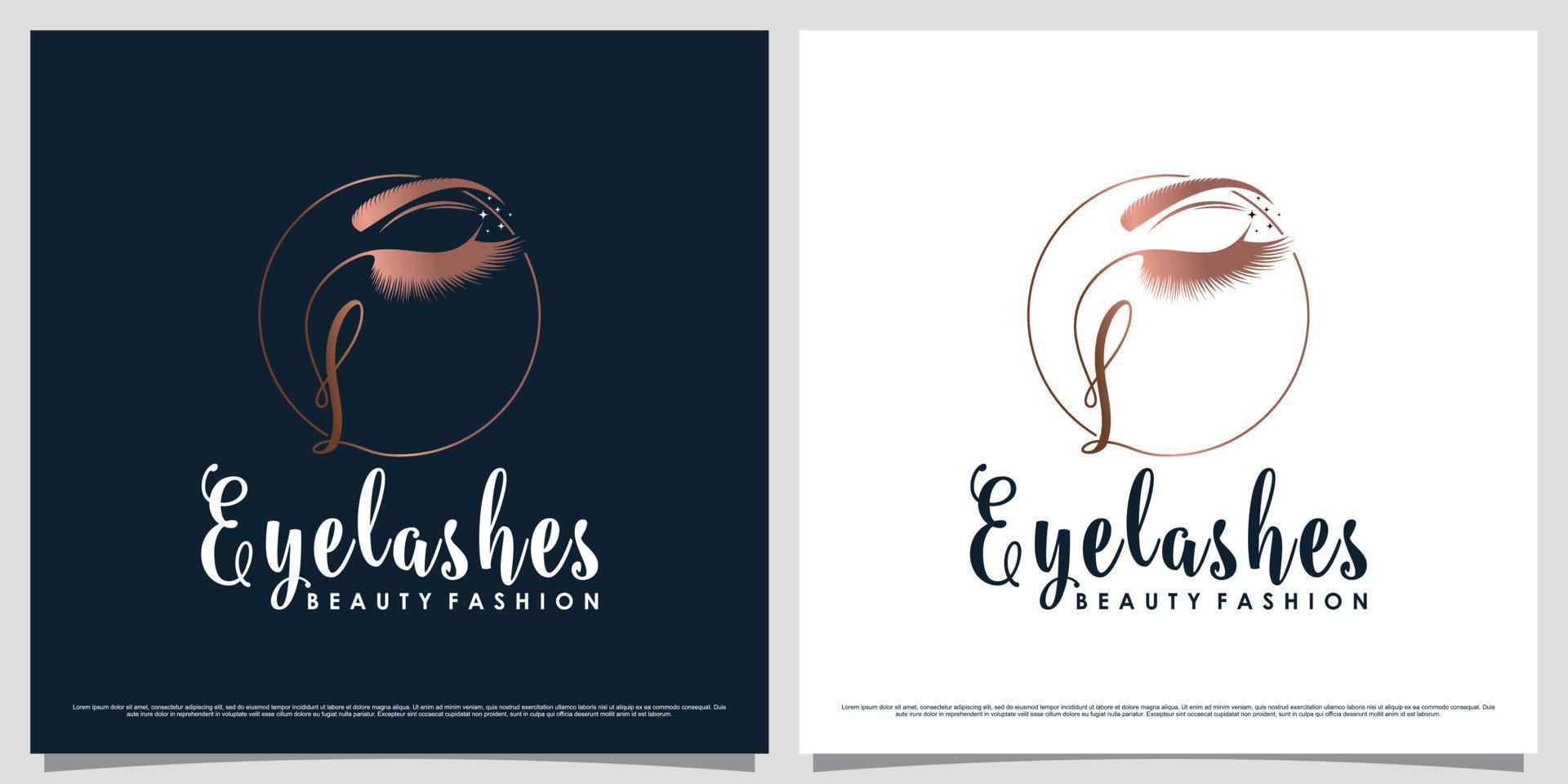 Eyelash extension logo design for beauty with initial letter l and creative unique concept vector