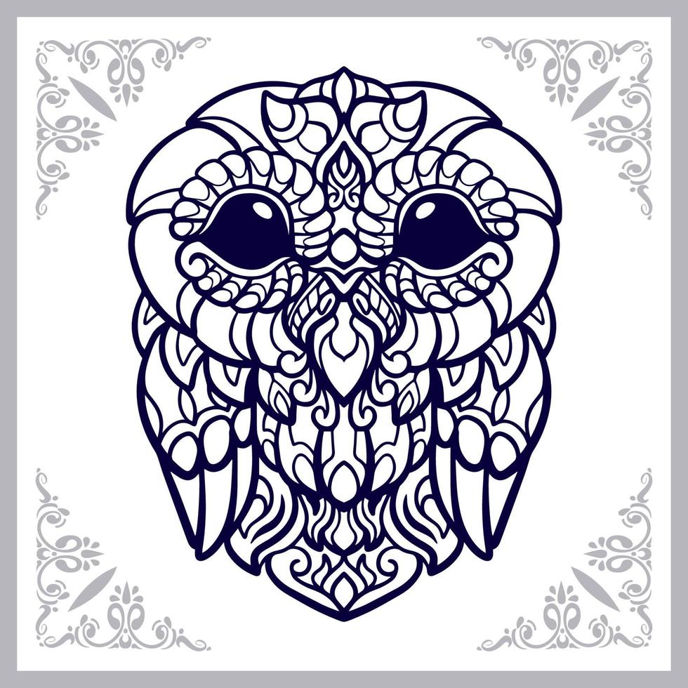 Owl bird mandala arts isolated on white background vector