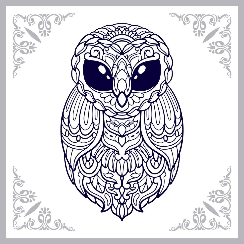 Owl bird mandala arts isolated on white background vector