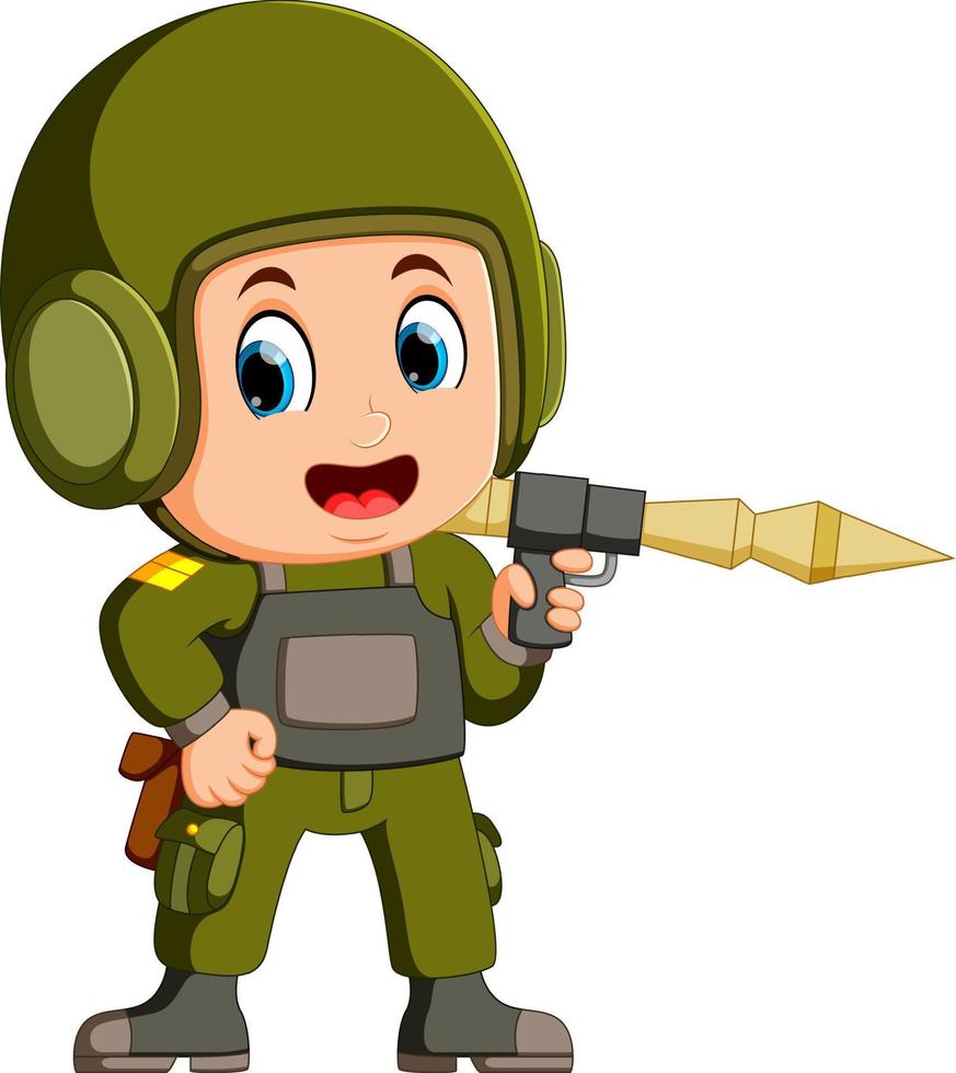 soldado con lanzacohetes antitanque vector