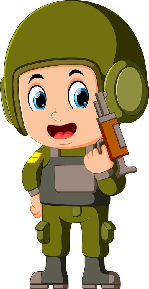 a soldier with a gun vector