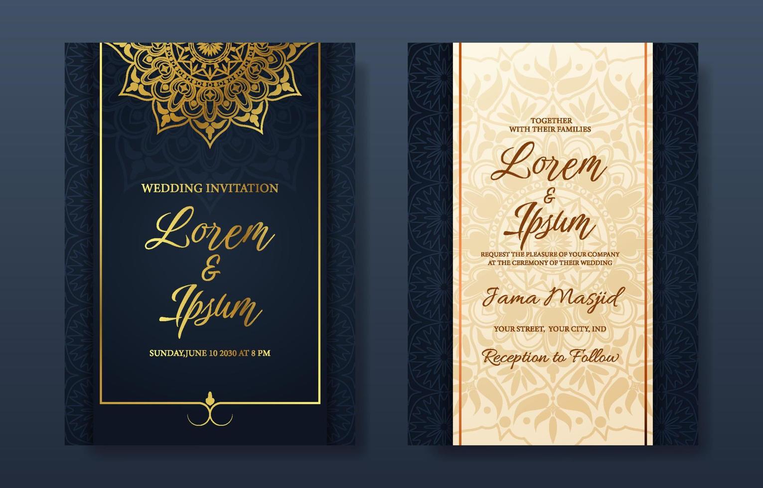 Moslem Wedding Invitation Template vector